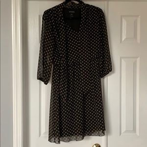 Black and Tan polka dot dress